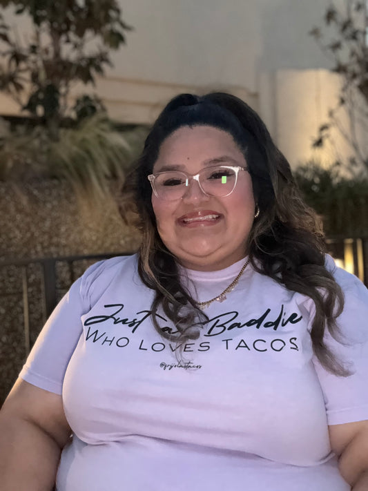 Just A Baddie Who Love Tacos Cropped Tee
